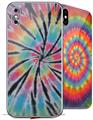 2 Decal style Skin Wraps set for Apple iPhone X and XS Tie Dye Swirl 109