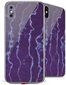 2 Decal style Skin Wraps set for Apple iPhone X and XS Tie Dye White Lightning