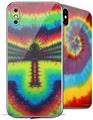 2 Decal style Skin Wraps set for Apple iPhone X and XS Tie Dye Dragonfly