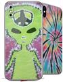2 Decal style Skin Wraps set for Apple iPhone X and XS Phat Dyes - Alien - 100