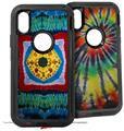 2x Decal style Skin Wrap Set compatible with Otterbox Defender iPhone X and Xs Case - Tie Dye Circles and Squares 101 (CASE NOT INCLUDED)