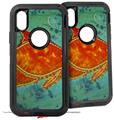 2x Decal style Skin Wrap Set compatible with Otterbox Defender iPhone X and Xs Case - Tie Dye Fish 100 (CASE NOT INCLUDED)