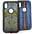 2x Decal style Skin Wrap Set compatible with Otterbox Defender iPhone X and Xs Case - Tie Dye Peace Sign 102 (CASE NOT INCLUDED)