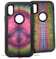 2x Decal style Skin Wrap Set compatible with Otterbox Defender iPhone X and Xs Case - Tie Dye Peace Sign 103 (CASE NOT INCLUDED)
