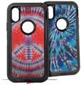 2x Decal style Skin Wrap Set compatible with Otterbox Defender iPhone X and Xs Case - Tie Dye Peace Sign 105 (CASE NOT INCLUDED)