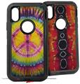 2x Decal style Skin Wrap Set compatible with Otterbox Defender iPhone X and Xs Case - Tie Dye Peace Sign 109 (CASE NOT INCLUDED)