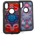 2x Decal style Skin Wrap Set compatible with Otterbox Defender iPhone X and Xs Case - Tie Dye Star 100 (CASE NOT INCLUDED)