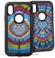 2x Decal style Skin Wrap Set compatible with Otterbox Defender iPhone X and Xs Case - Tie Dye Swirl 100 (CASE NOT INCLUDED)