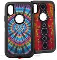 2x Decal style Skin Wrap Set compatible with Otterbox Defender iPhone X and Xs Case - Tie Dye Swirl 101 (CASE NOT INCLUDED)