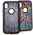 2x Decal style Skin Wrap Set compatible with Otterbox Defender iPhone X and Xs Case - Tie Dye Swirl 103 (CASE NOT INCLUDED)