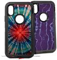 2x Decal style Skin Wrap Set compatible with Otterbox Defender iPhone X and Xs Case - Tie Dye Bulls Eye 100 (CASE NOT INCLUDED)