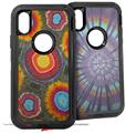 2x Decal style Skin Wrap Set compatible with Otterbox Defender iPhone X and Xs Case - Tie Dye Circles 100 (CASE NOT INCLUDED)