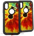 2x Decal style Skin Wrap Set compatible with Otterbox Defender iPhone X and Xs Case - Tie Dye Music Note 100 (CASE NOT INCLUDED)