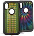2x Decal style Skin Wrap Set compatible with Otterbox Defender iPhone X and Xs Case - Tie Dye Spine 101 (CASE NOT INCLUDED)