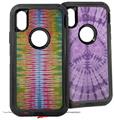 2x Decal style Skin Wrap Set compatible with Otterbox Defender iPhone X and Xs Case - Tie Dye Spine 102 (CASE NOT INCLUDED)