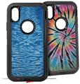 2x Decal style Skin Wrap Set compatible with Otterbox Defender iPhone X and Xs Case - Tie Dye Spine 103 (CASE NOT INCLUDED)