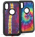 2x Decal style Skin Wrap Set compatible with Otterbox Defender iPhone X and Xs Case - Tie Dye Spine 105 (CASE NOT INCLUDED)