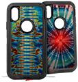 2x Decal style Skin Wrap Set compatible with Otterbox Defender iPhone X and Xs Case - Tie Dye Spine 106 (CASE NOT INCLUDED)