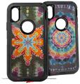 2x Decal style Skin Wrap Set compatible with Otterbox Defender iPhone X and Xs Case - Tie Dye Star 103 (CASE NOT INCLUDED)