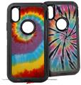 2x Decal style Skin Wrap Set compatible with Otterbox Defender iPhone X and Xs Case - Tie Dye Swirl 108 (CASE NOT INCLUDED)