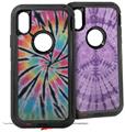 2x Decal style Skin Wrap Set compatible with Otterbox Defender iPhone X and Xs Case - Tie Dye Swirl 109 (CASE NOT INCLUDED)