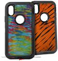 2x Decal style Skin Wrap Set compatible with Otterbox Defender iPhone X and Xs Case - Tie Dye Tiger 100 (CASE NOT INCLUDED)