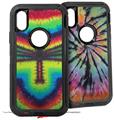 2x Decal style Skin Wrap Set compatible with Otterbox Defender iPhone X and Xs Case - Tie Dye Dragonfly (CASE NOT INCLUDED)