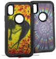 2x Decal style Skin Wrap Set compatible with Otterbox Defender iPhone X and Xs Case - Tie Dye Kokopelli (CASE NOT INCLUDED)