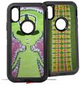 2x Decal style Skin Wrap Set compatible with Otterbox Defender iPhone X and Xs Case - Phat Dyes - Alien - 100 (CASE NOT INCLUDED)