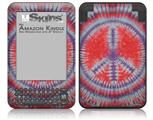 Tie Dye Peace Sign 105 - Decal Style Skin fits Amazon Kindle 3 Keyboard (with 6 inch display)