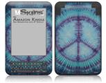 Tie Dye Peace Sign 107 - Decal Style Skin fits Amazon Kindle 3 Keyboard (with 6 inch display)