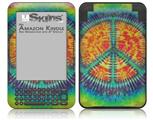 Tie Dye Peace Sign 111 - Decal Style Skin fits Amazon Kindle 3 Keyboard (with 6 inch display)
