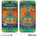 iPhone 4S Decal Style Vinyl Skin - Tie Dye Peace Sign 111