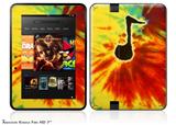 Tie Dye Music Note 100 Decal Style Skin fits 2012 Amazon Kindle Fire HD 7 inch