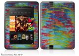 Tie Dye Tiger 100 Decal Style Skin fits 2012 Amazon Kindle Fire HD 7 inch