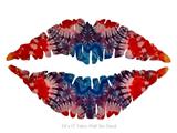 Tie Dye Star 100 - Kissing Lips Fabric Wall Skin Decal measures 24x15 inches
