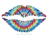 Tie Dye Swirl 100 - Kissing Lips Fabric Wall Skin Decal measures 24x15 inches