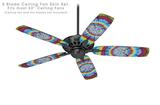Tie Dye Swirl 100 - Ceiling Fan Skin Kit fits most 52 inch fans (FAN and BLADES SOLD SEPARATELY)