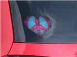 Tie Dye Peace Sign 100 - I Heart Love Car Window Decal 6.5 x 5.5 inches